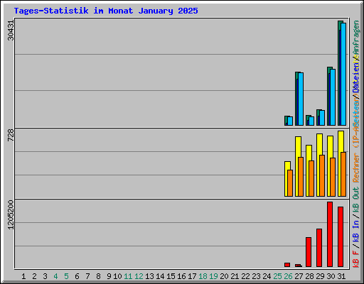 Tages-Statistik im Monat January 2025